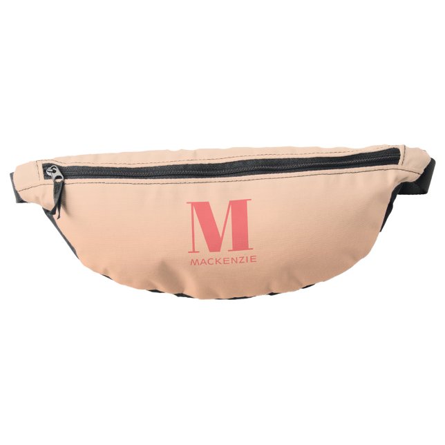 Moderne Monogramm Anfangsname Peach Gradient Bauchtasche (Monogram initial name personalized peach fanny pack)