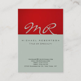 Moderne Monogramm-Asche-Graue rote Visitenkarte