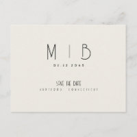 Moderne Monogramm-Beige Save the Date