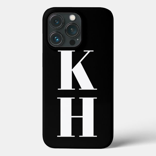 Moderne monogramm benutzerdefinierte vertikale Ini Case-Mate iPhone Hülle (Rückseite)