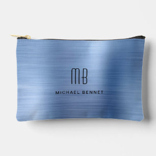 Moderne Monogramm Blau Zubehörtasche