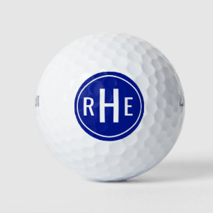 Moderne Monogramm blaue Golfbälle