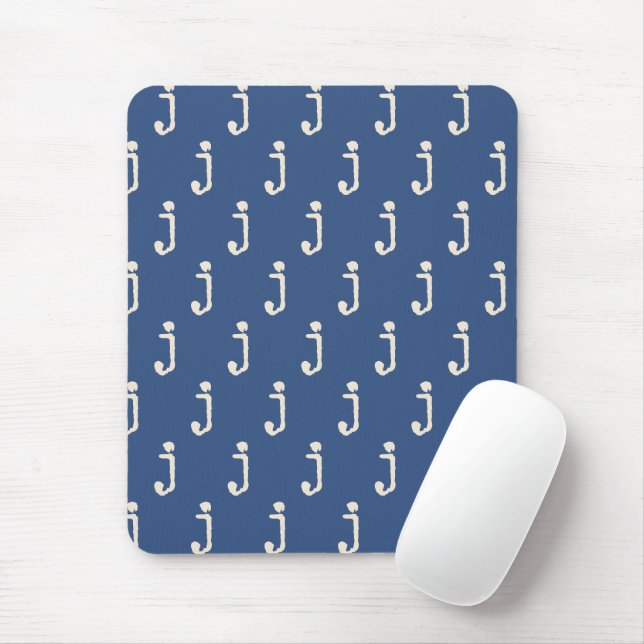 Moderne Monogramm-Buchstaben-Schreibmaschinentypog Mousepad (Mit Mouse)