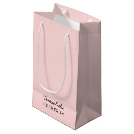 Moderne Monogramm-Design in Blush-Pink Kleine Geschenktüte