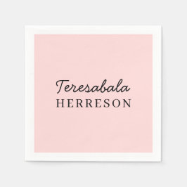 Moderne Monogramm-Design in Blush-Pink Serviette