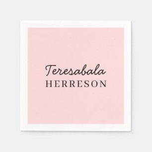 Moderne Monogramm-Design in Blush-Pink Serviette