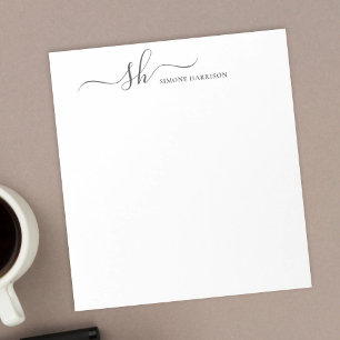 Moderne Monogramm Elegante Kalligraphie Personalis Notizblock