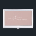 Moderne Monogramm Elegante Kalligraphie Personalis Visitenkarten Dose<br><div class="desc">Moderner persönlicher Monogramm Visitenkartenhalter mit trendiger Skriptkalligraphie und minimalistischem Typografie-Design. Dies ist die Elfenbeinversion.</div>