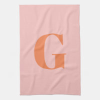 Moderne Monogramm Erstpastel Rosa und Orange 