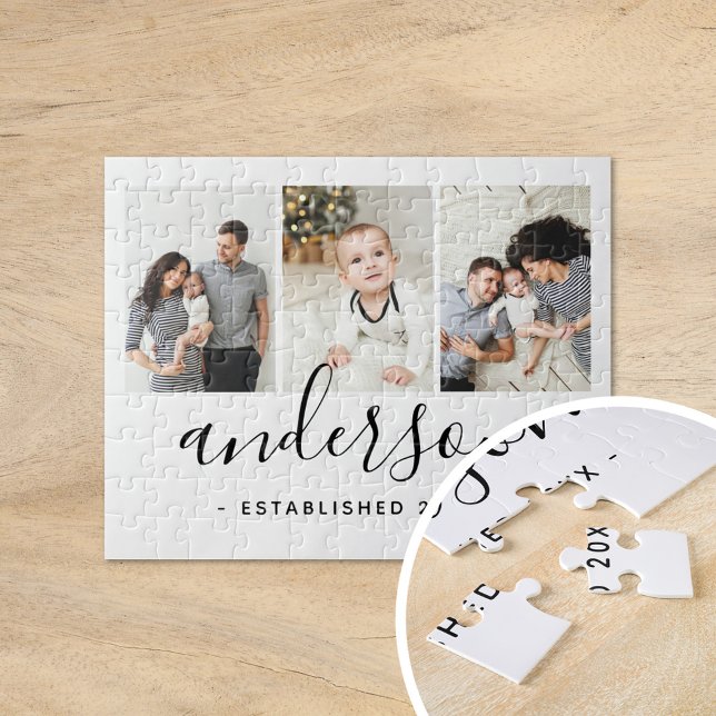 Moderne Monogramm-Familie 3 Puzzle (Von Creator hochgeladen)