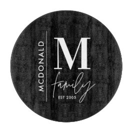 Moderne Monogramm-Familie mariniert stilvoll monoc Schneidebrett