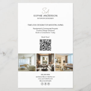 Moderne Monogramm-Foto Weiße professionelle Geschä Flyer