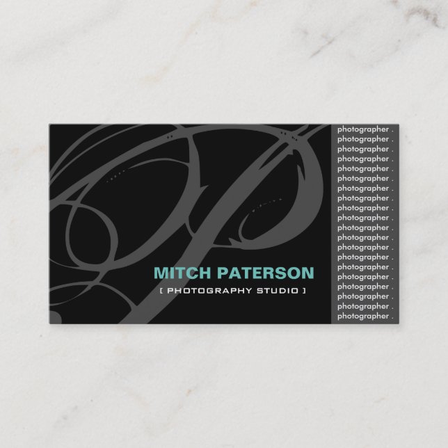Moderne Monogramm-Fotografen-Visitenkarten Visitenkarte (Vorderseite)