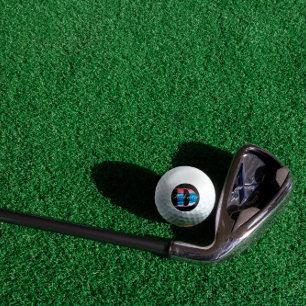 Moderne monogramm geometrische erste D Korallen bl Golfball