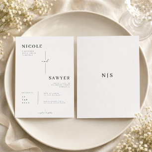 Moderne Monogramm-Gitter-Hochzeit Einladung