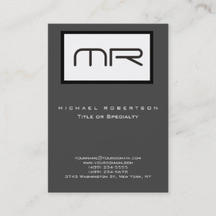 Moderne Monogramm-Graue, weiße, saubere Visitenkar Visitenkarte