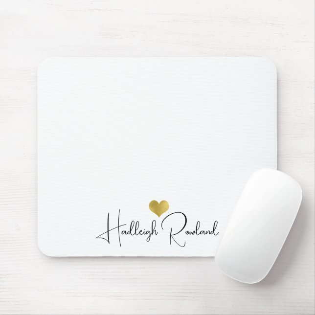 Moderne monogramm Handgeschriebene Schrift Name  Mousepad (Mit Mouse)