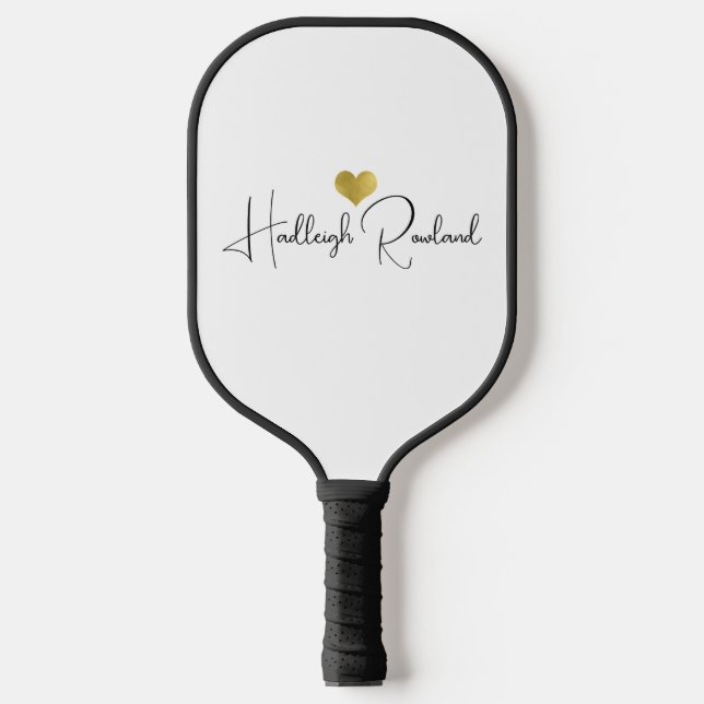 Moderne monogramm Handgeschriebene Schrift Name  Pickleball Schläger (Vorderseite)