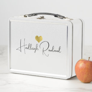Moderne monogramm Handschrift Schrift Name Metall Brotdose