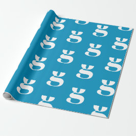 Moderne monogramm hellblaue Farbe Erstaufnahme Geschenkpapier