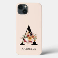 Moderne Monogramm Herbst Wasserfarbe Flora