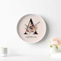 Moderne Monogramm Herbst Wasserfarbe Flora