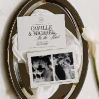 Moderne Monogramm-Hochzeit Tie The Knot 2 Foto-Hoc