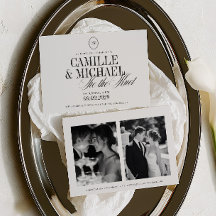 Moderne Monogramm-Hochzeit Tie The Knot 2 Foto-Hoc