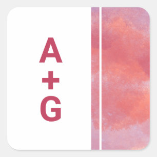 Moderne Monogramm-Hochzeitsaufkleber Quadratischer Aufkleber