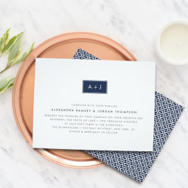 Moderne Monogramm-Hochzeitseinladung in benutzerde Einladung