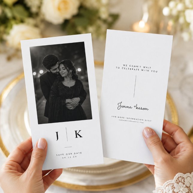 Moderne Monogramm-Hochzeitstag-Karte Save The Date (Von Creator hochgeladen)