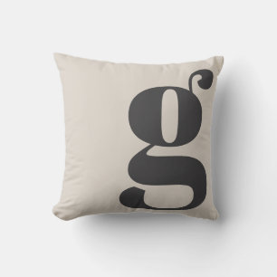 Moderne Monogramm-Initiale Buchstabe Beige Creme Kissen
