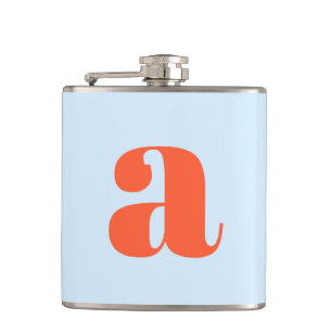 Moderne Monogramm-Initiale Buchstabe Blaue Orange Flachmann