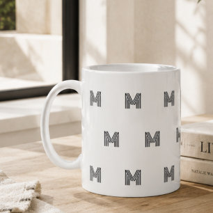 Moderne Monogramm-Initiale Einfach Minimal Kaffeetasse