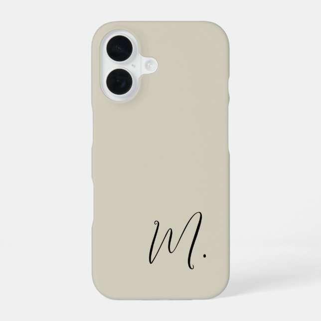Moderne Monogramm-Initiale Ersetzen Sie Ihre iPhone 16 Hülle (Rückseite)