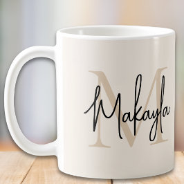 Moderne Monogramm-Initiale Kaffeetasse