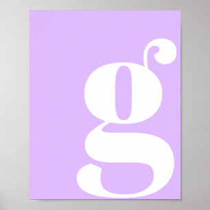 Moderne Monogramm-Initiale Pastell-Lavendel Poster