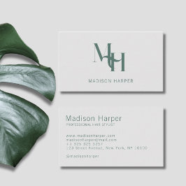 Moderne Monogramm-Initialen aus der Haarstylistik  Visitenkarte
