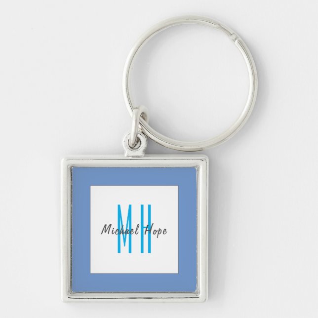 Moderne Monogramm-Initialen Beruflich Schlicht ein Schlüsselanhänger (Vorne)