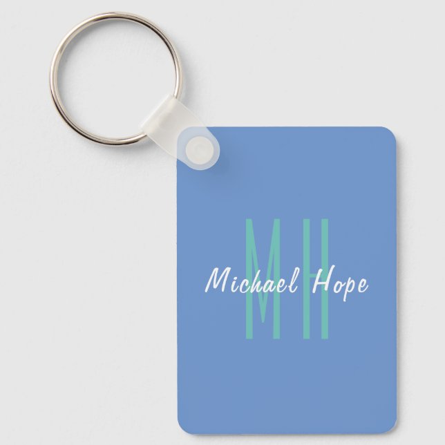 Moderne Monogramm-Initialen Beruflich Schlicht ein Schlüsselanhänger (Vorderseite)