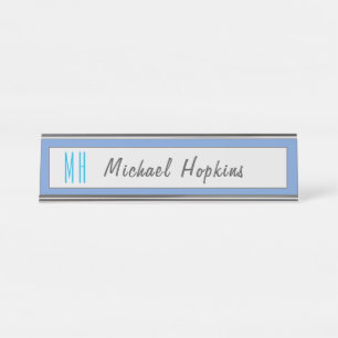 Moderne Monogramm-Initialen Beruflich Schlicht ein Schreibtischnamensplakette