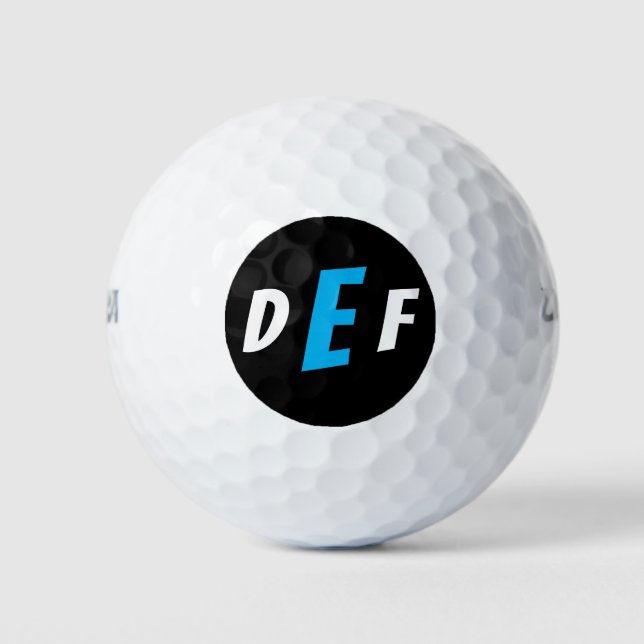 Moderne Monogramm-Initialen für Männer blau Golfball (Vorderseite)