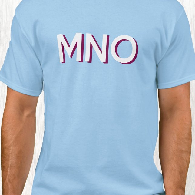 Moderne Monogramm-Initialen lassen den Schatten fa T-Shirt (Monogram initials drop shadow personalized t-shirt)