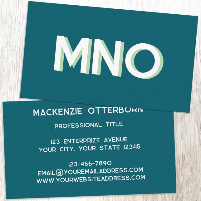 Moderne Monogramm-Initialen lassen den Schatten fa Visitenkarte (Monogram initials drop shadow personalized professional business cards)