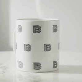Moderne Monogramm-Initialen-Muster Minimal Kaffeetasse