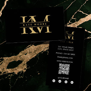 Moderne Monogramm-Initialen Professionell Schwarz  Visitenkarte