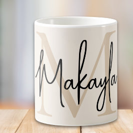 Moderne Monogramm Kaffeetasse