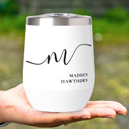 Moderne Monogramm Kalligrafie Schwarz-weiß Bridesm