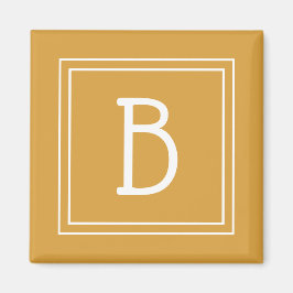 Moderne Monogramm Letter Initial Template Gelb Magnet