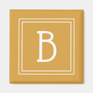 Moderne Monogramm Letter Initial Template Gelb Magnet
